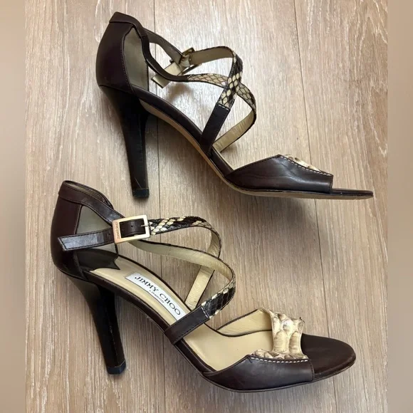 Jimmy Choo Brown and Tan Women's Sandals - Picture 2 of 7